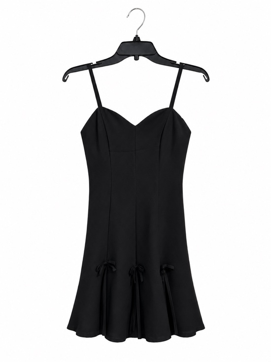 579 Dresses & Skirts - Vintage 579 Extra Femme Black Y2K Mini Dress Size 5 NWT Bow Detail